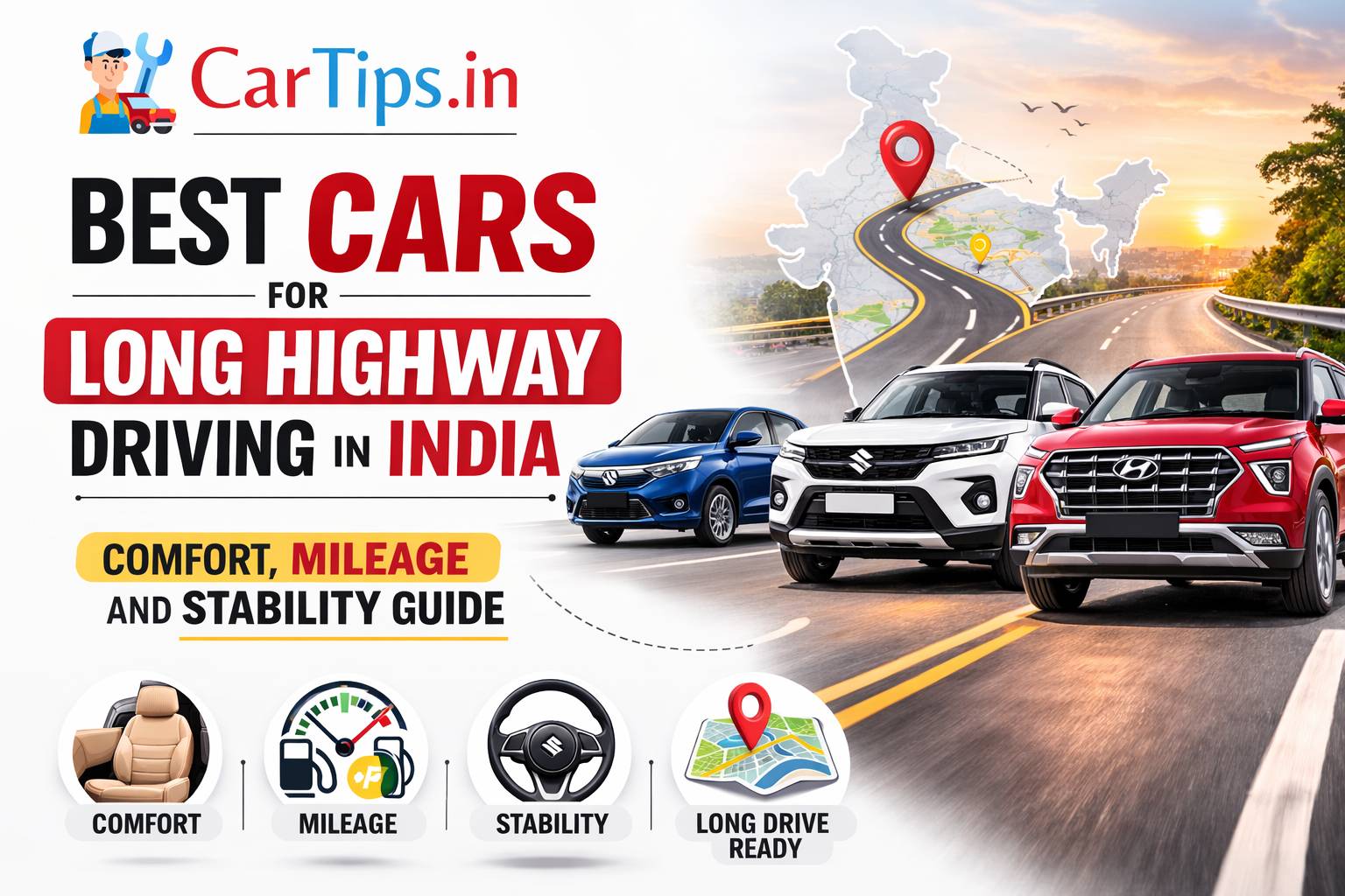 Best Cars for Long Highway Driving in India – Comfort, Mileage and Stability Guide